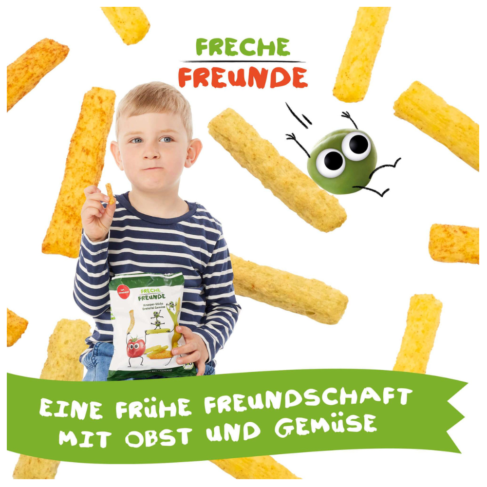 Freche Freunde Children's Snack Crunchy Sticks with Three Kinds of Vegetables - 0