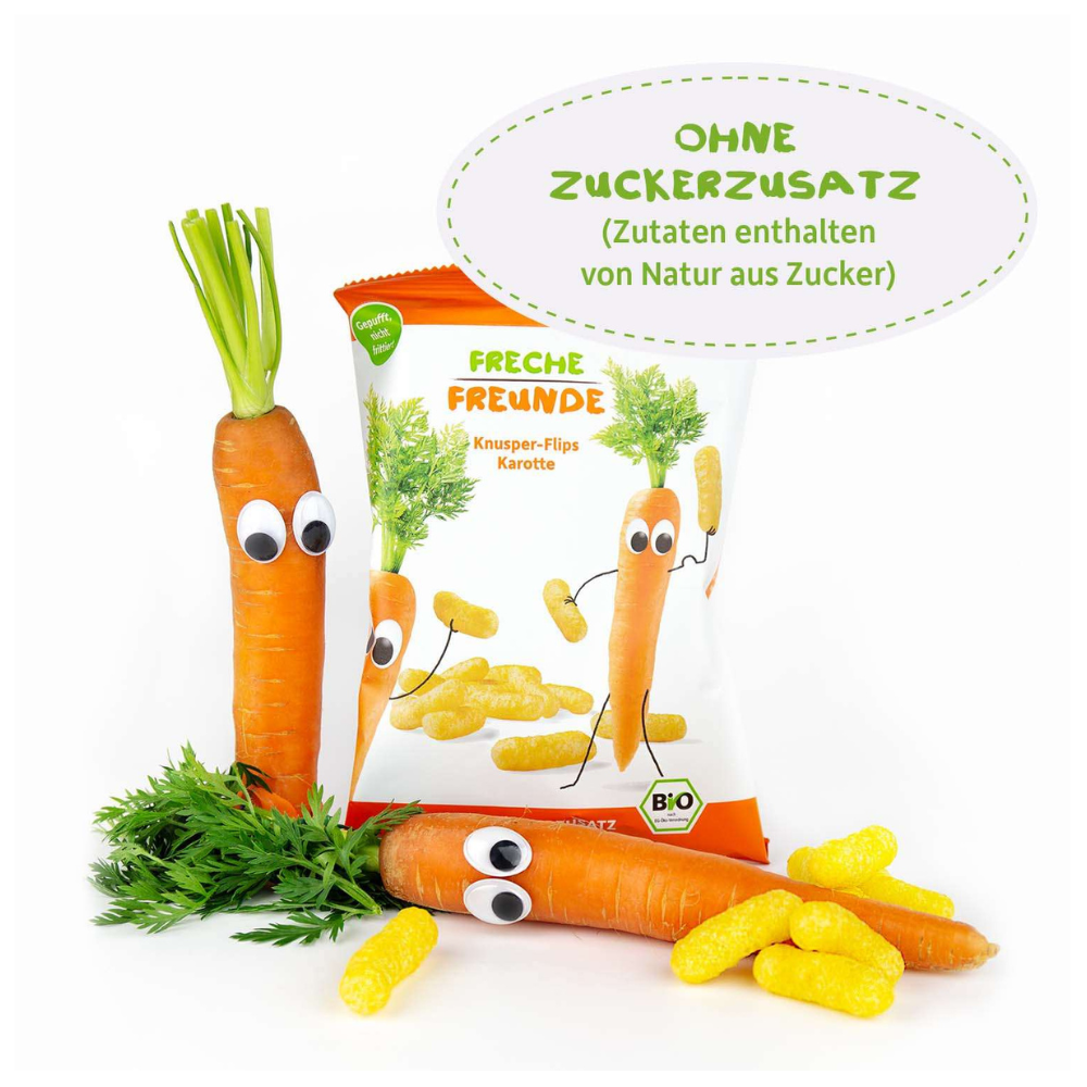 Freche Freunde Children's Snack Crispy-Flips Carrot - 0