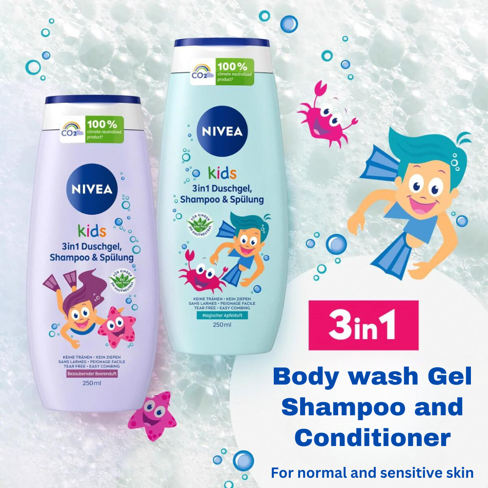 NIVEA Kids 3 in 1 shower gel Shampoo and Conditioner
