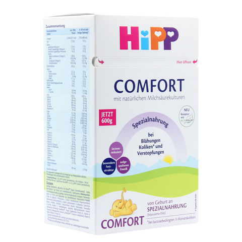 “HiPP Comfort German formula 600 g box front view”