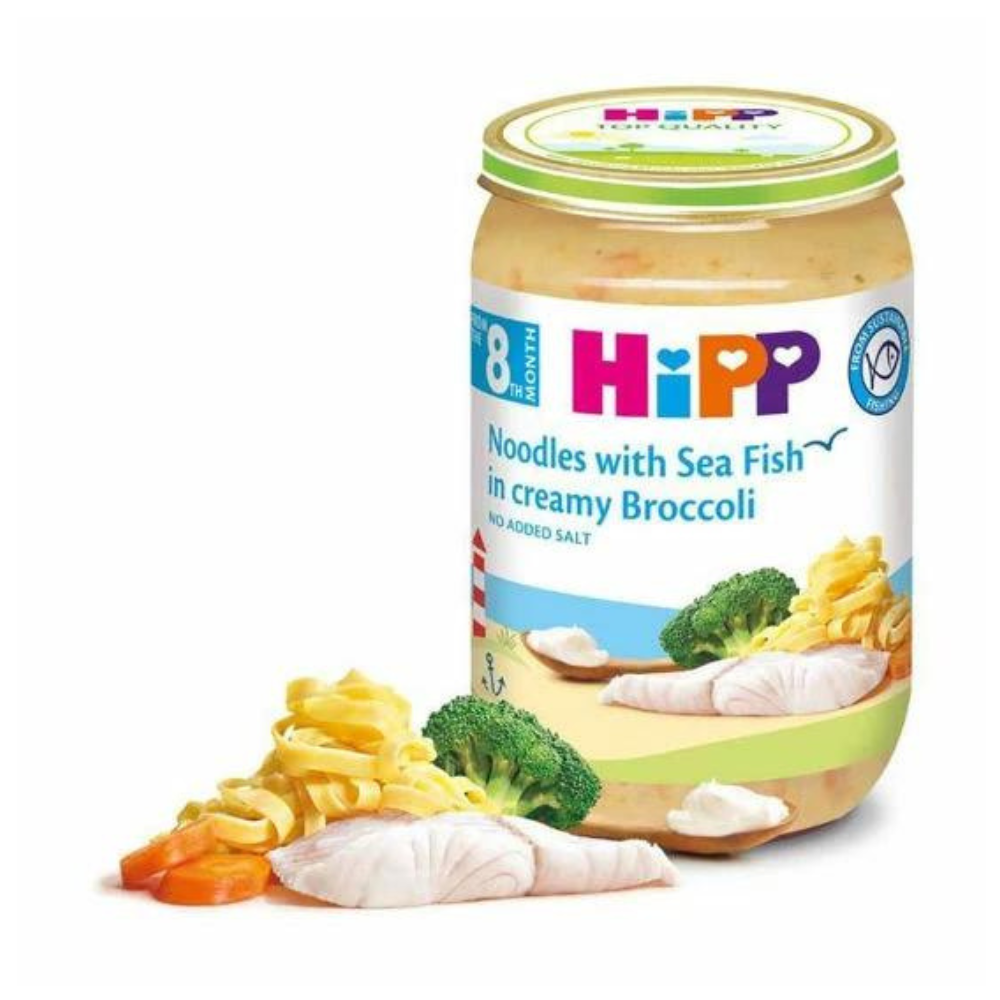 HiPP Noddles with Sea Fish in creamy broccoli
