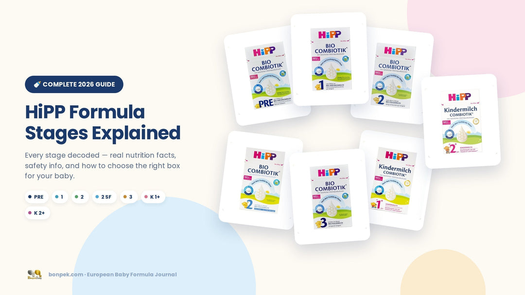 HiPP German Formula Stages Explained: PRE, 1, 2, Starch-Free, 3 & Kindermilch (Complete 2026 Guide)