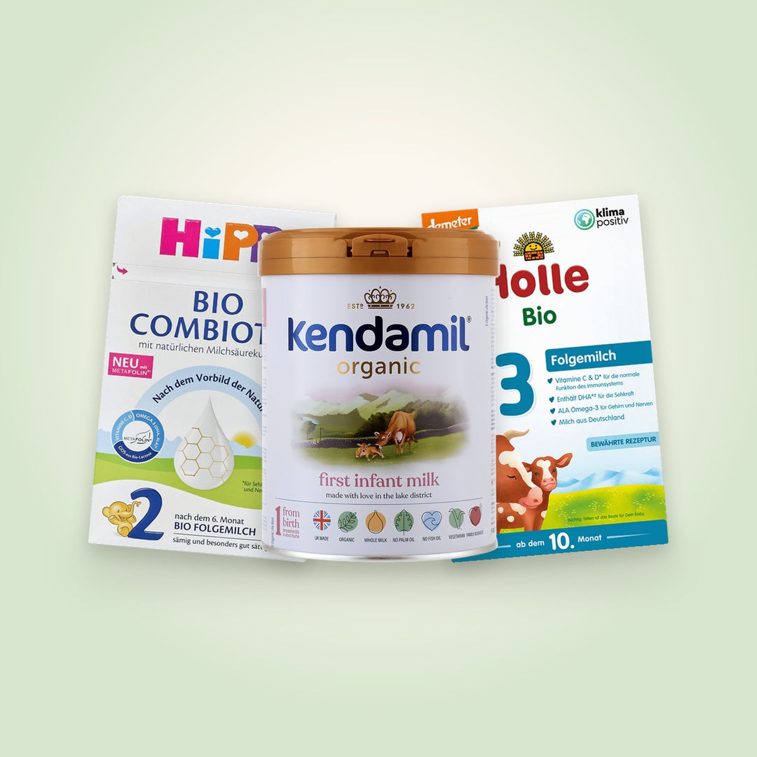 Cow milk baby formula from Kendamil, HiPP and Holle