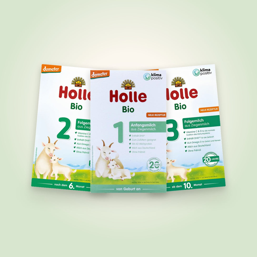 Holle organic goat milk formula: Stage 1, Stage 2 and Stage 3