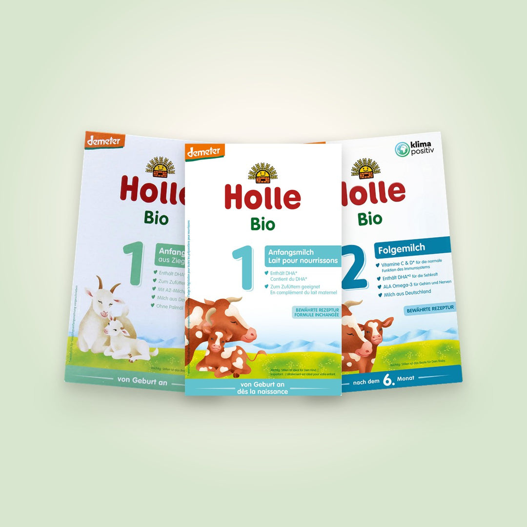 Holle organic baby formula in cow and goat milk