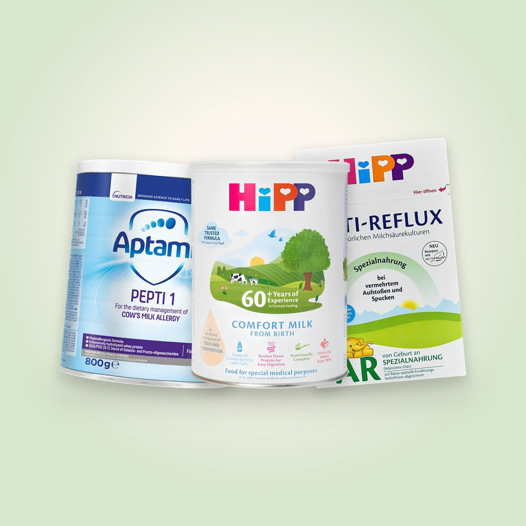 Specialised baby formula: HiPP Comfort, Aptamil Pepti and HiPP Anti-Reflux