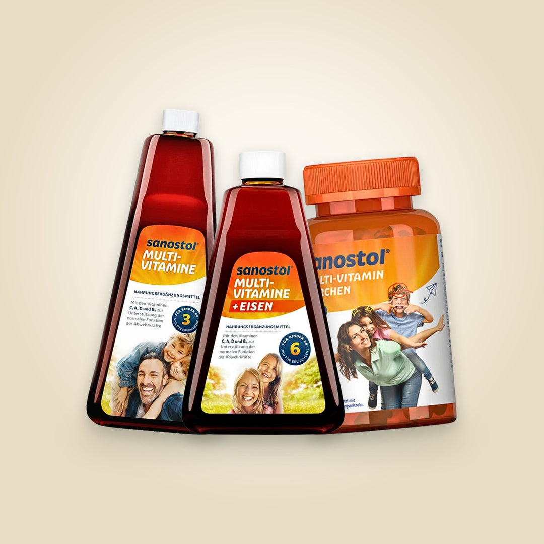 Sanostol multivitamin syrup and gummies for children
