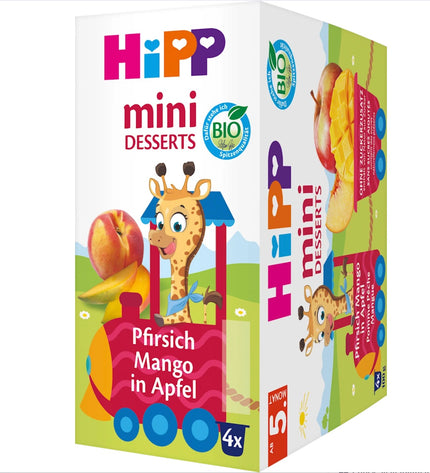 HiPP Fruit Mini-Desert -16 Sealed Cups - Blueberry Pomegranate Peach Banana Pear Apple
