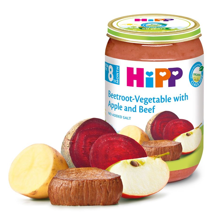HiPP organic puree "Beets, vegetables with apples and beef"