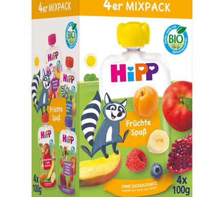 Hipp fruit puree pouch mix pack
