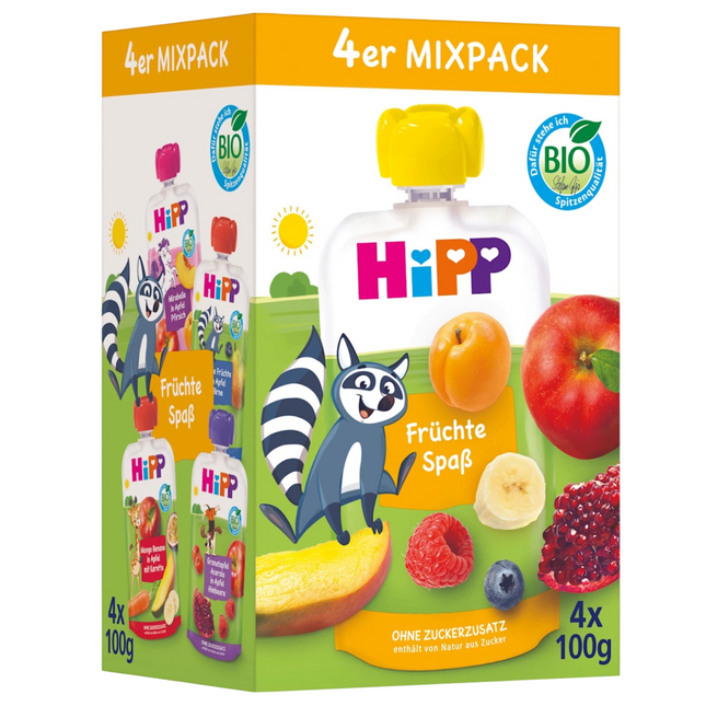 Hipp fruit puree pouch mix pack
