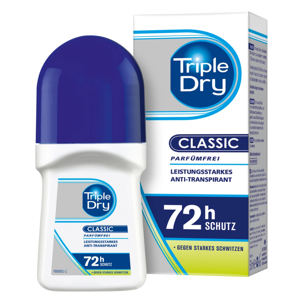 German Triple Dry Classic Antiperspirant Deodorant Roll-On 72 Hours