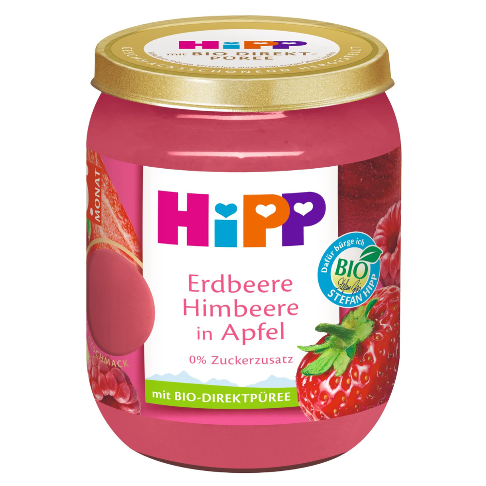 Hipp Früchte Erdbeere Himbeere in Apfel ab 5.Monat, 160 g