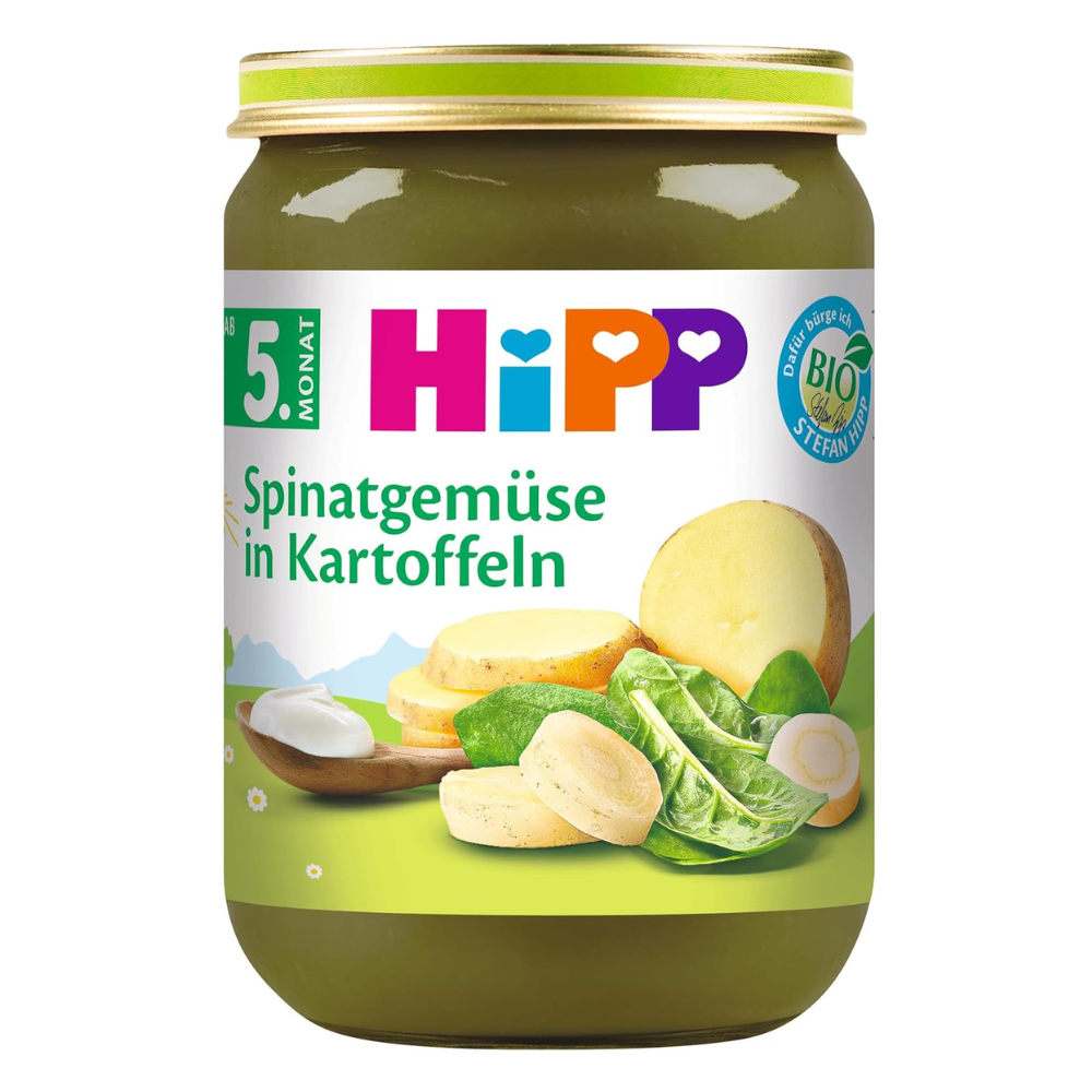 HiPP Vegetables Spinach with potatoes & Parnsip Puree Jar