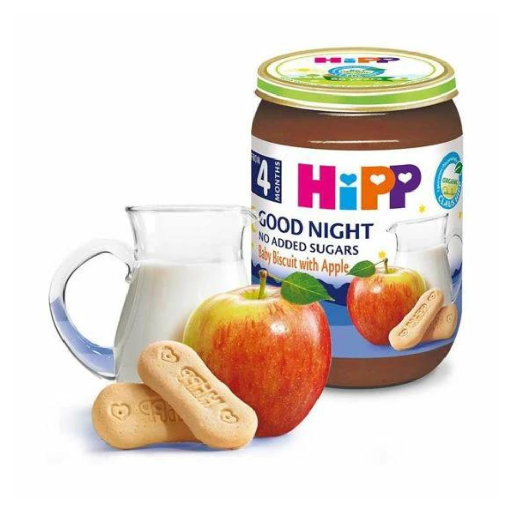 HiPP Good Night Baby Biscuit with Apple  Good Night Puree Jar