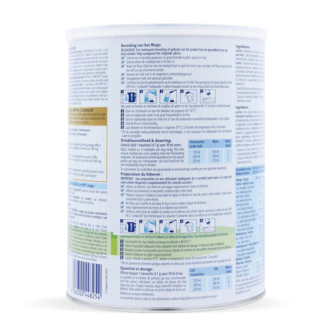 HiPP HYdrolyzed stage 2 dutch version baby formula
