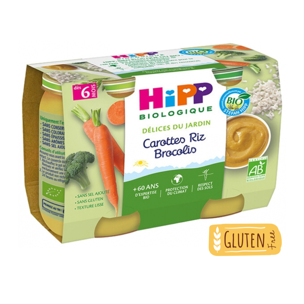 HiPP Organic Garden Delights Baby Carrots Rice & Broccoli - 2 Jars