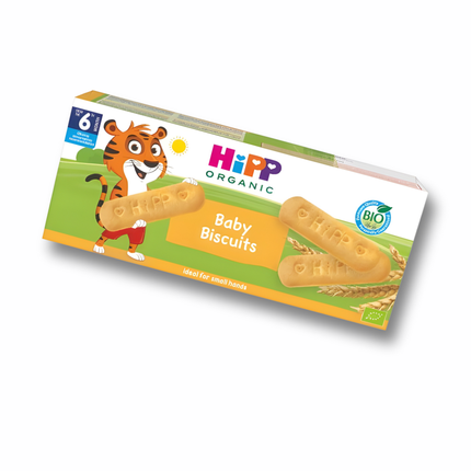 HiPP Organic Wheat & Milk Baby Biscuits 180g box front view – European organic baby snack