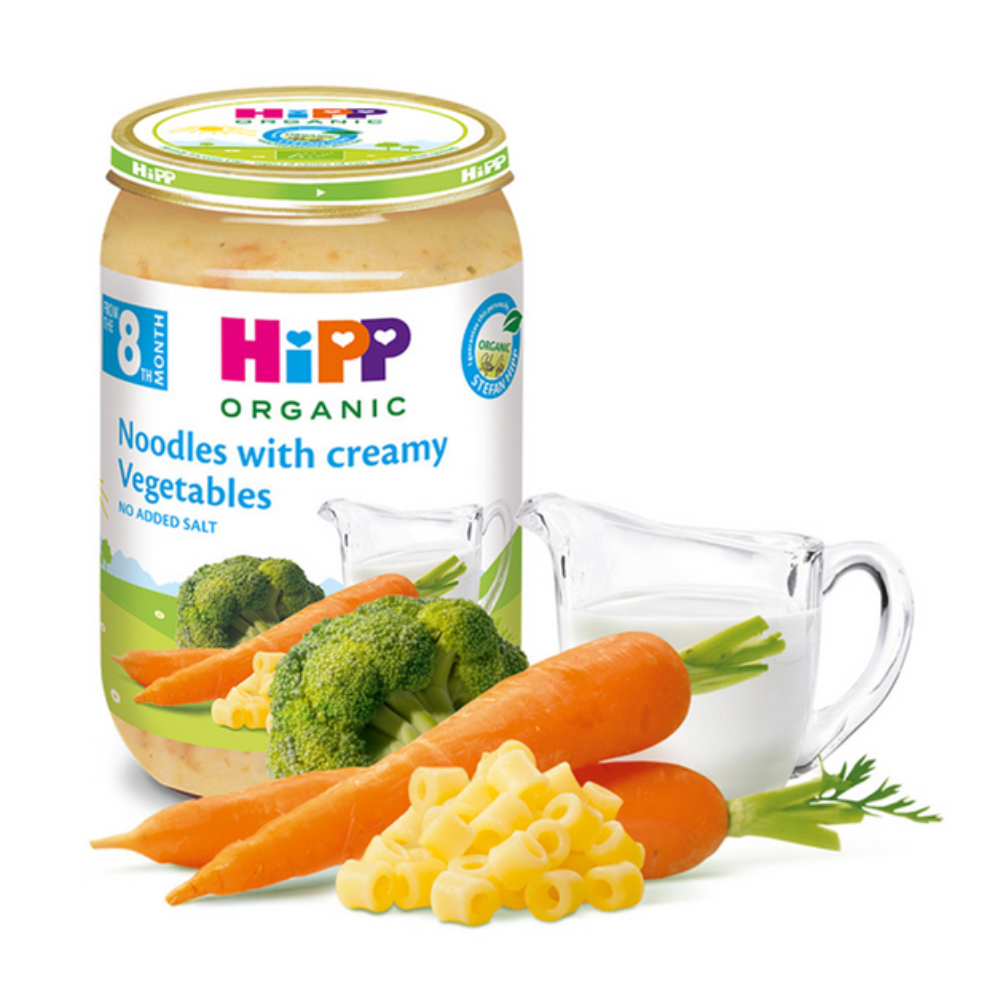 hipp noodles with creamy vegetables puree jar