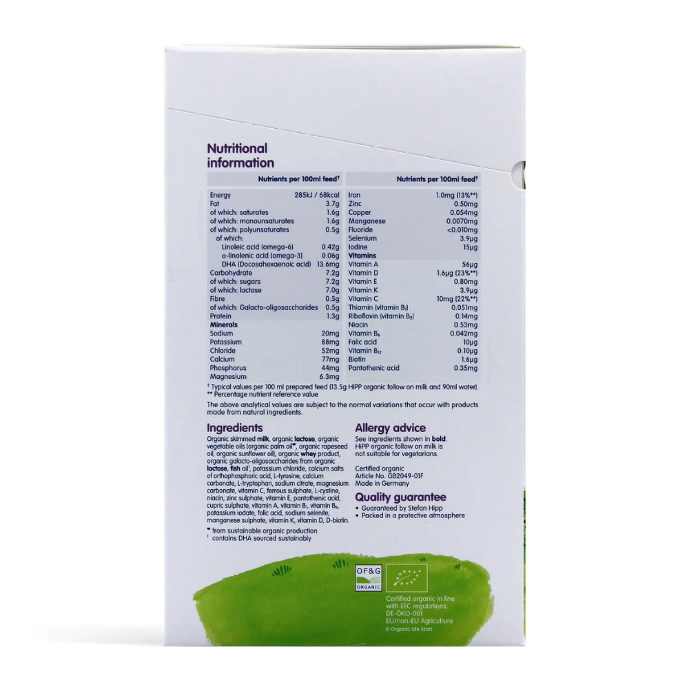 HiPP organic combiotic stage 2 UK version follow on milk