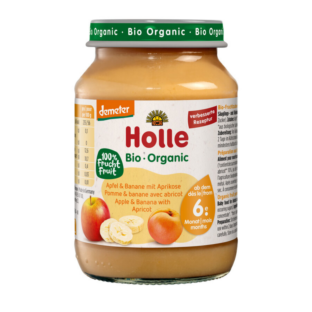 Holle Apple & Banana with Apricot Puree - 190 g (2 Jars)