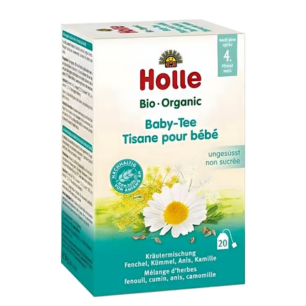 Holle Organic Tea for Babies – Chamomile, Anise, Fenel, Caraway (5+ Months)