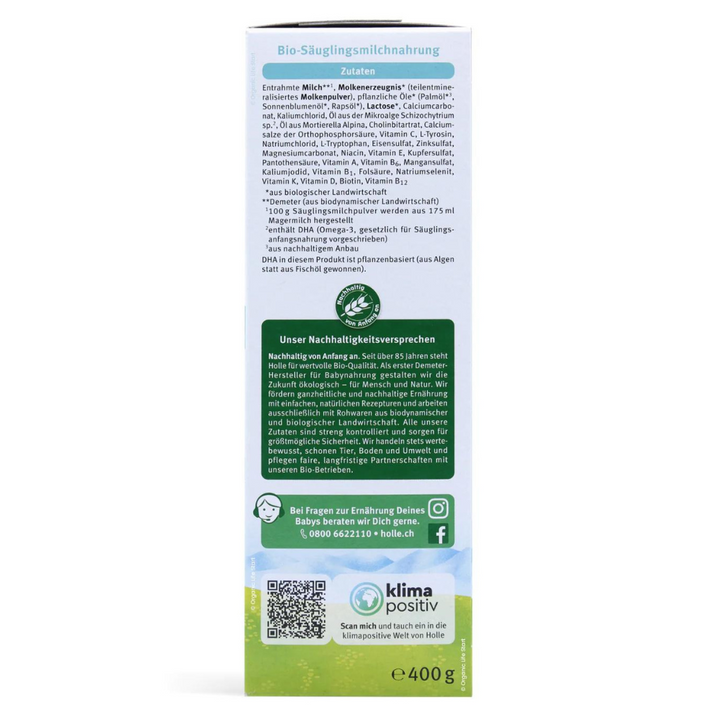 Holle organic stage pre baby formula