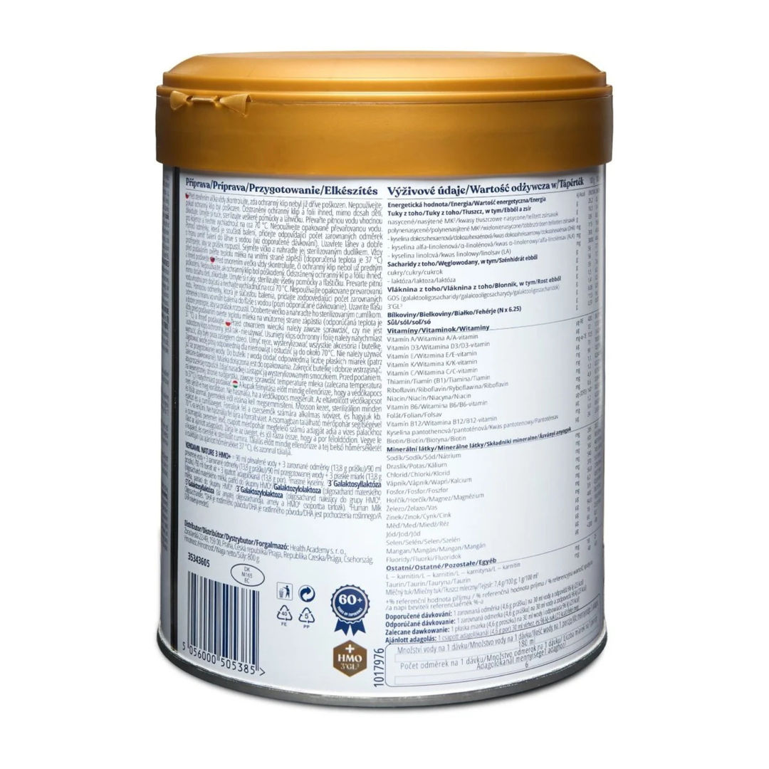  Close-up of Kendamil Bio Nature Stage 3 nutrition facts label
