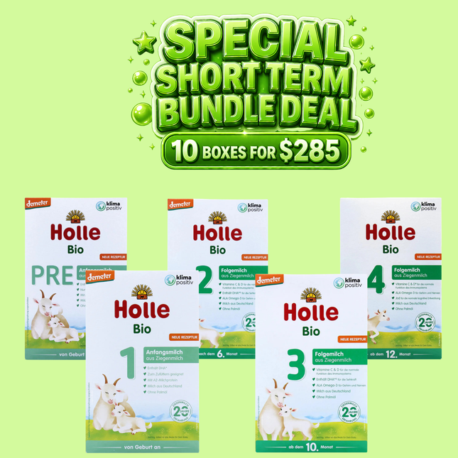 Holle Goat Milk Formula Special Deal (Stages PRE, 1, 2, 3 & 4)