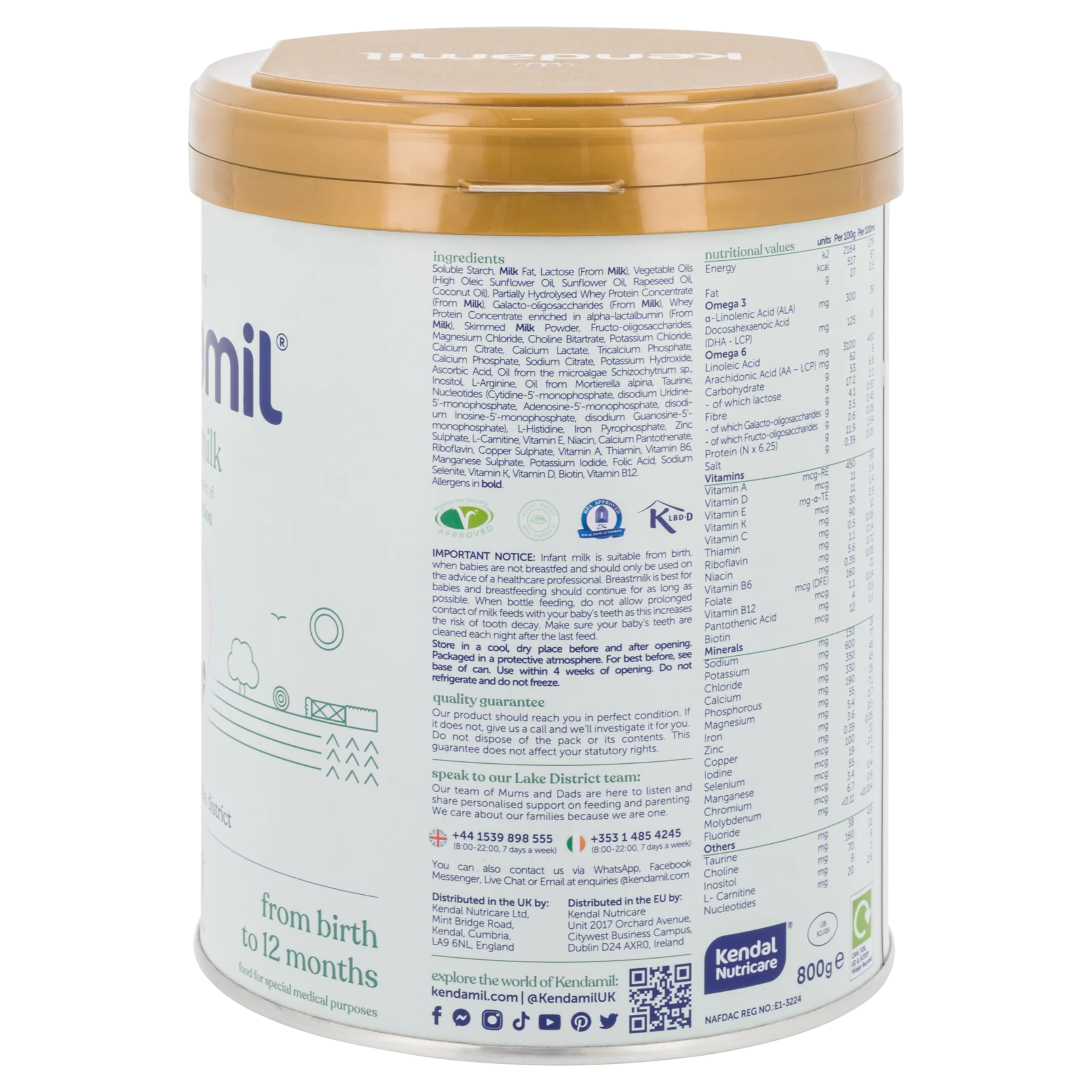 Kendamil Comfort Baby Formula 800 g