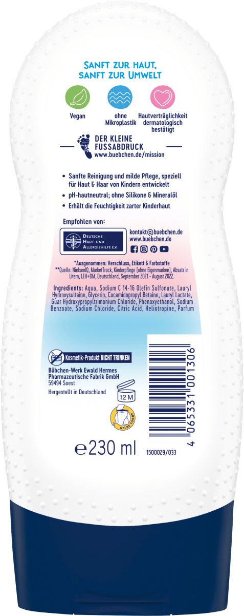 Bübchen Children's Shampoo and Body Wash (Head to Toes)