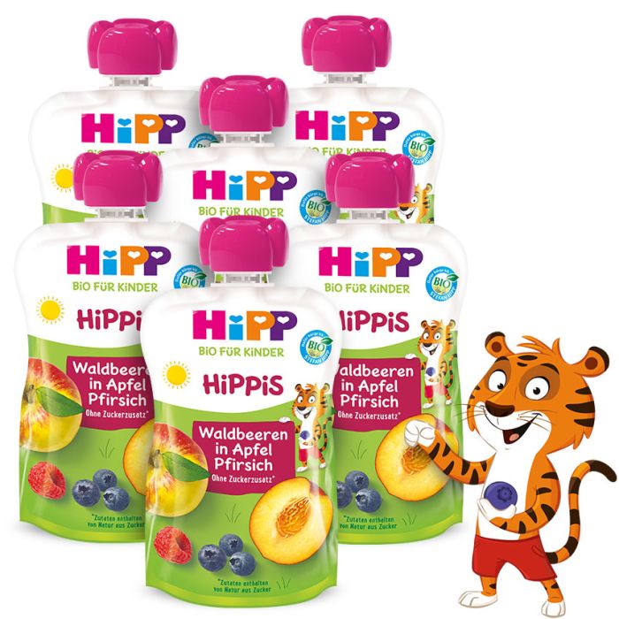 Hipp Hippis wild berries in apple-peach Smoothie -  4 Pouches