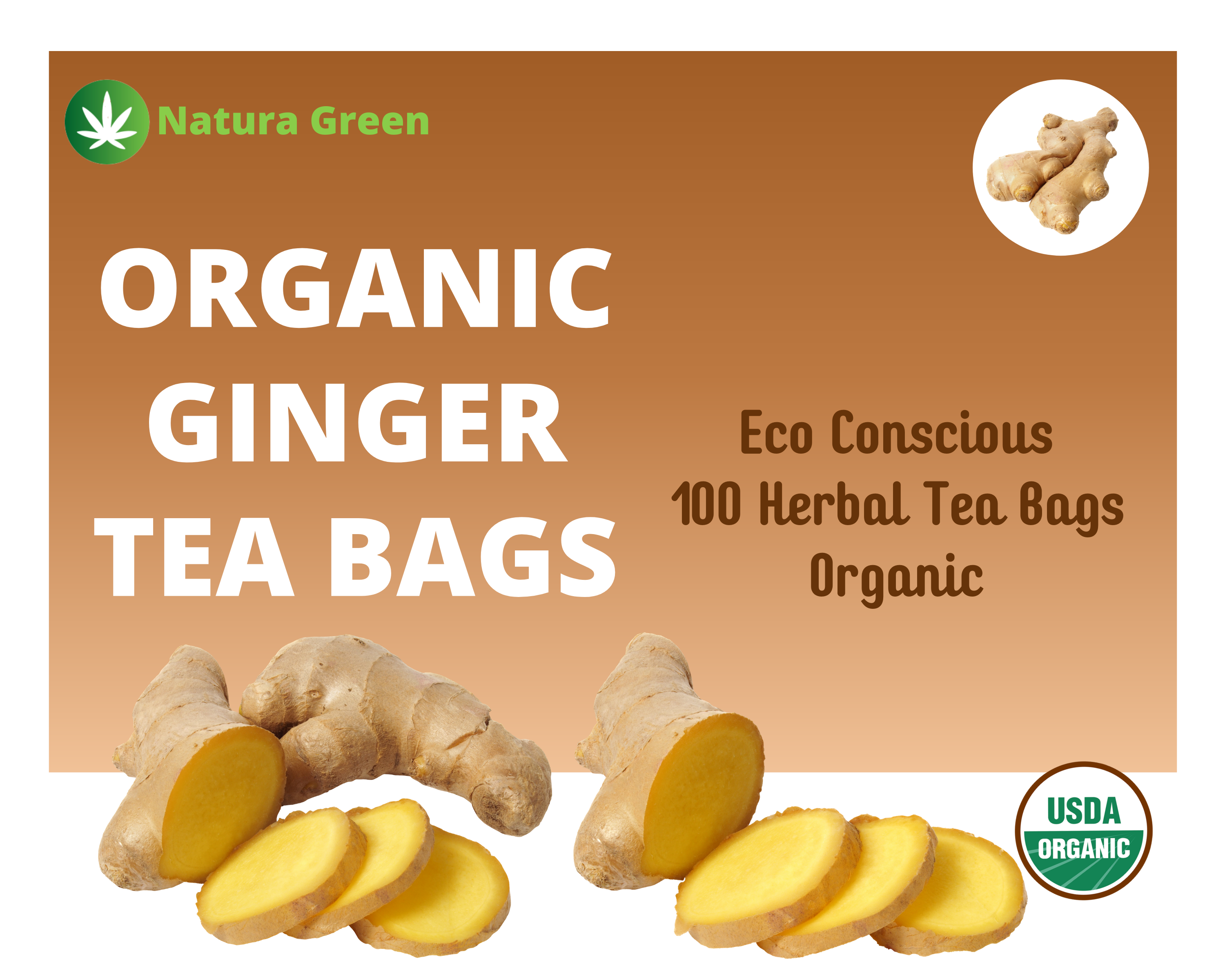 Organic Pure Ginger Tea Bags-1