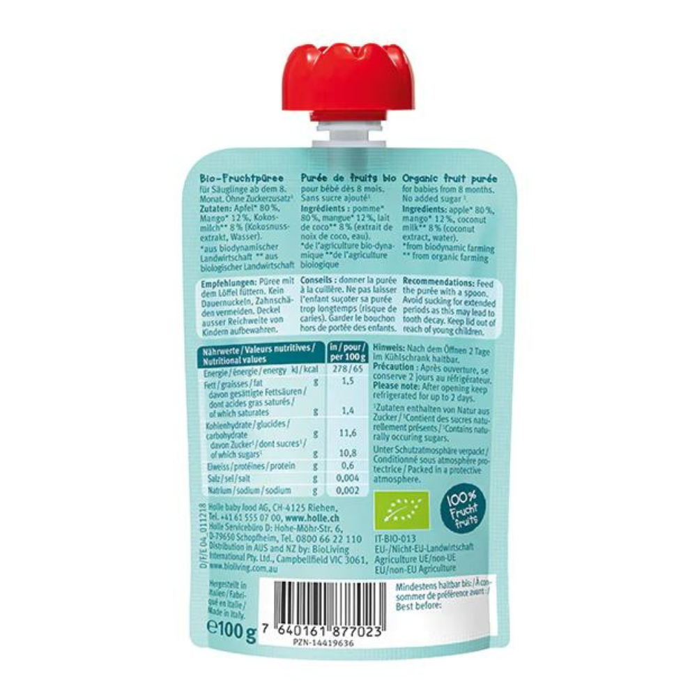 Croco Coco - Holle Organic Fruit Puree Pouch - 0