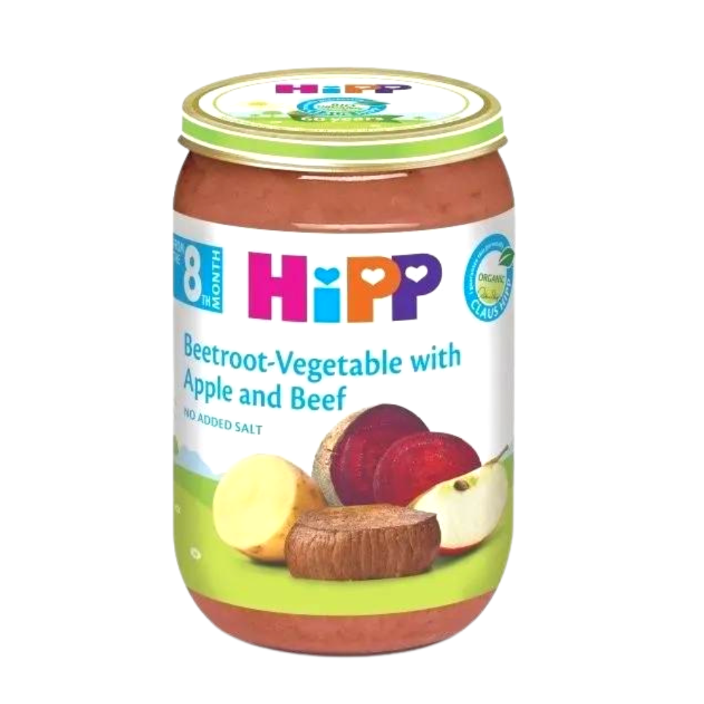 HiPP Beetroot-Vegetable with Apple and Beef Puree Jar