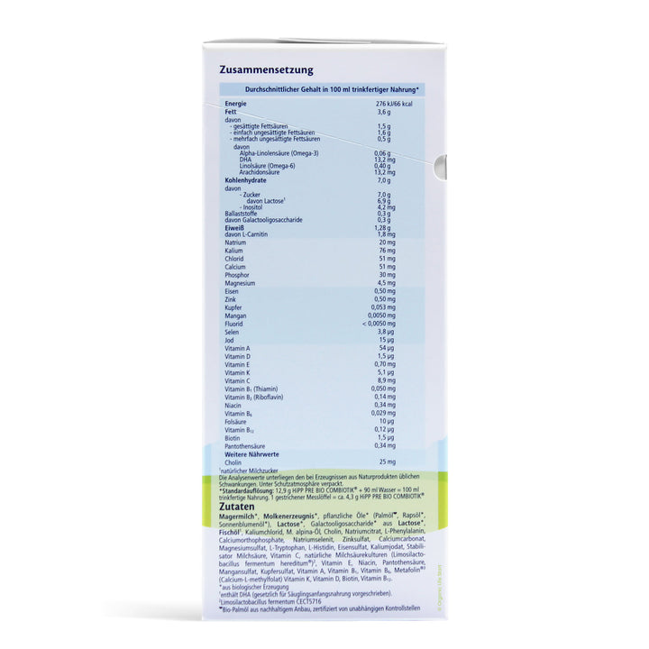 Hipp Pre Bio Combiotic Organic Baby Formula