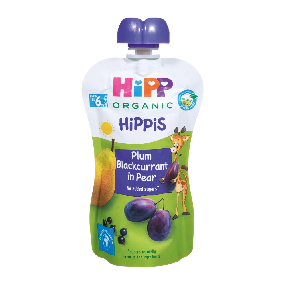 HiPP Hippis Plum Blackcurrant In Pear Puree Pouch