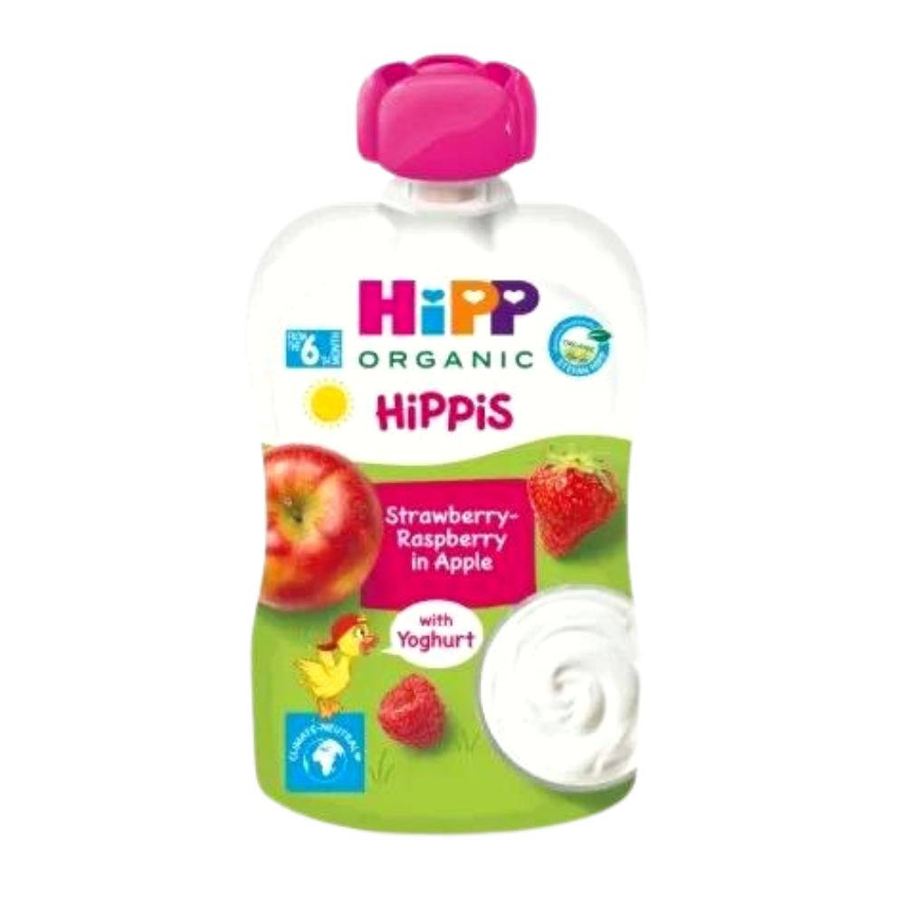 HiPP Hippis Strawbery-Raspberry In Apple With Yoghurt 