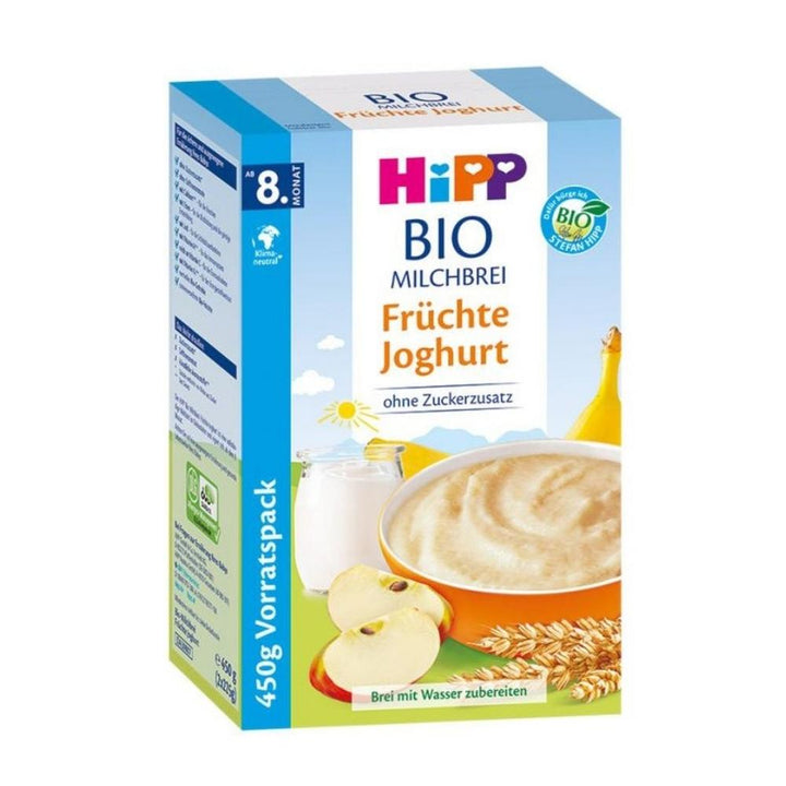 HiPP Organic Milk-Porridge Fruit Yoghurt, HiPP organic milk cereal with fruit and yoghurt