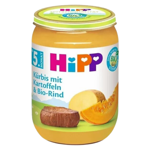 HiPP Pumpkin with Potatoes And Organic Beef Puree Jar