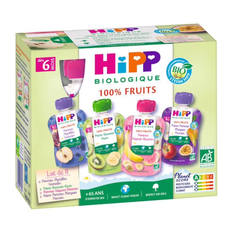 Hipp Organic Fruit Smoothy Pouch Variety Pack for 6 months and older babies