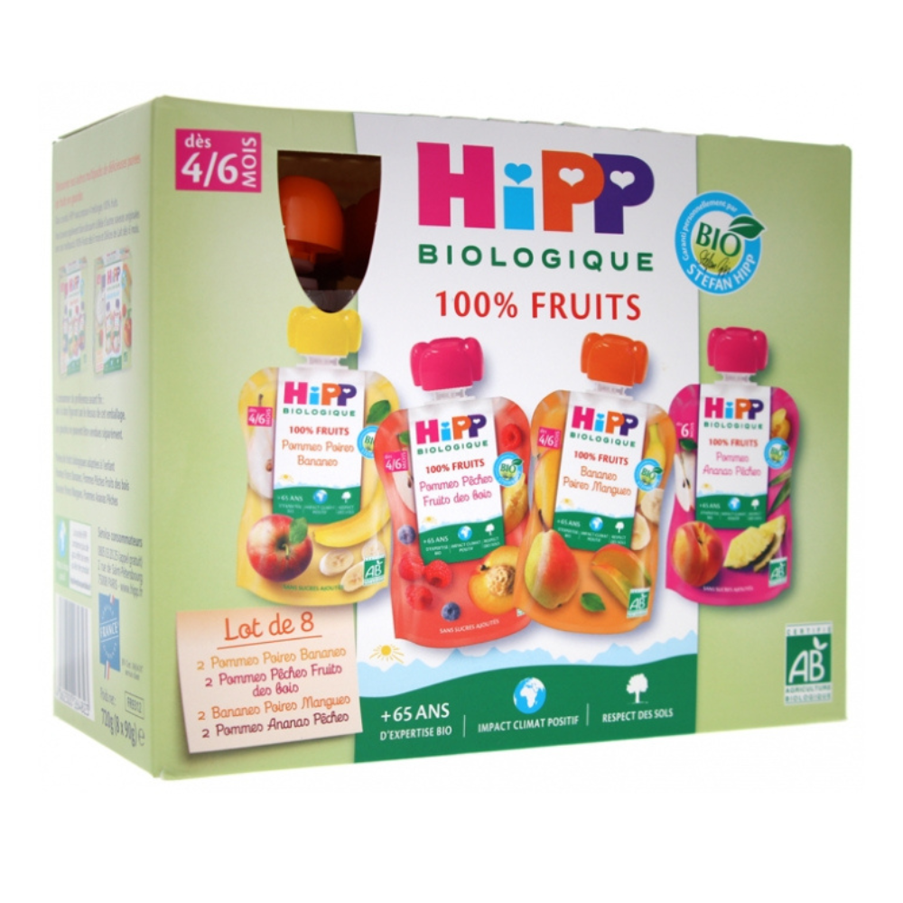 Hipp Organic Fruit Pouch Variety Pack - 8 Pouches