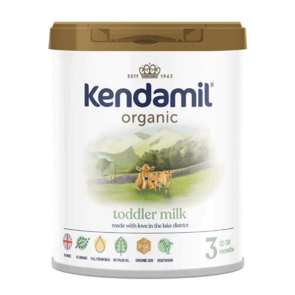 Kendamil Organic Stage 3 toddler milk formula tin, 12-36 months